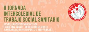 II Jornada Intercolegial de Trabajo Social Sanitario. 19 septiembre 2024