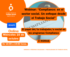  Aplazado. Webinar: “Compliance: en el sector social. Un enfoque desde el Trabajo Social”