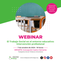 Webinar "El Trabajo Social en el entorno educativo: Intervención profesional"