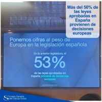 Más del 50% de las leyes aprobadas en España provienen de decisiones europeas 