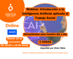 Webinar: Introducción a la Inteligencia Artificial aplicada al Trabajo Social. Herramientas para nuestro día a día 