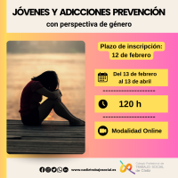 Curso Online "Jóvenes y Adicciones: Prevención con perspectiva de Género". 120h