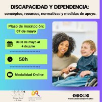 Curso online "Formación en Discapacidad y Dependencia: Conceptos, Recursos, Normativa y Medidas de Apoyo (50h)