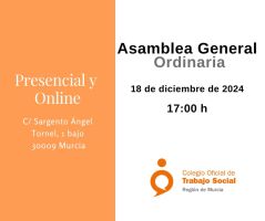 Asamblea General Ordinaria 18/12/2024: inscripción ONLINE